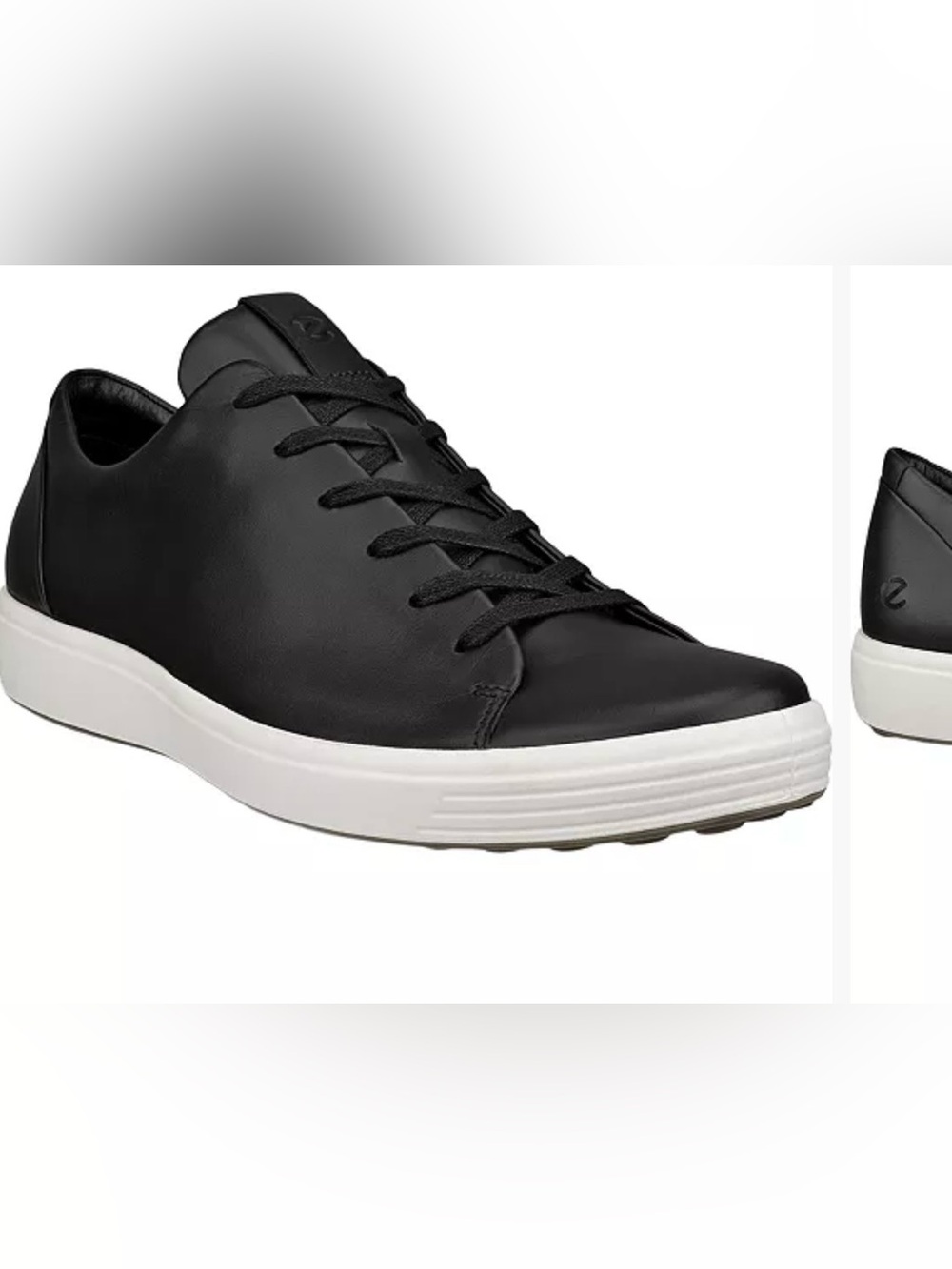 Ecco Men's Black Leather Casual Sneaker with White Sole EU 45. US11-11.5 flaw